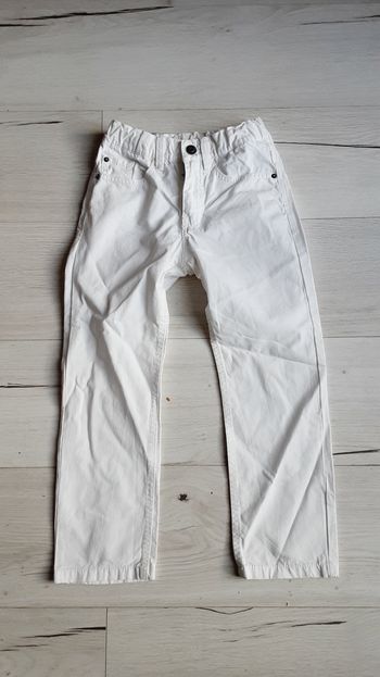 Vêtement mixte garçon fille pantalon type jean blanc H&M 7 ans