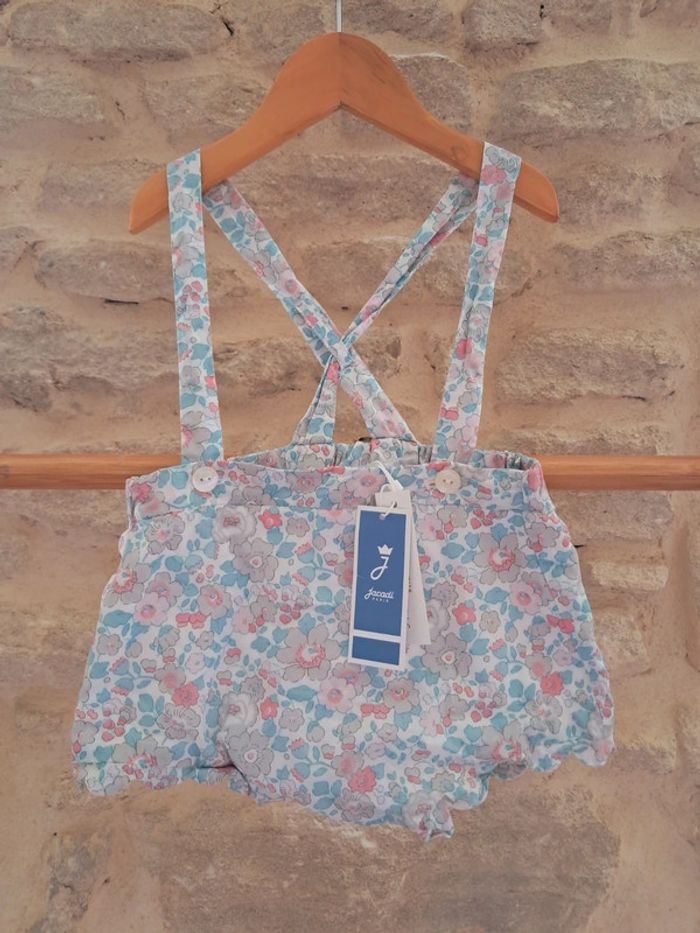 Neuf 🏷 Bloomer / short à bretelle Jacadi liberty betsy 12m