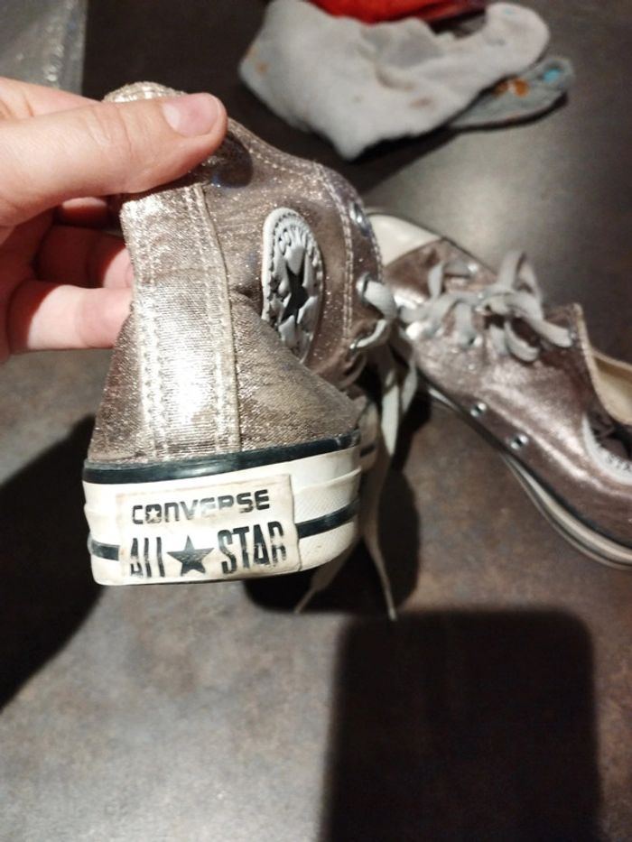 Converse rose argenté fêtes - photo numéro 4