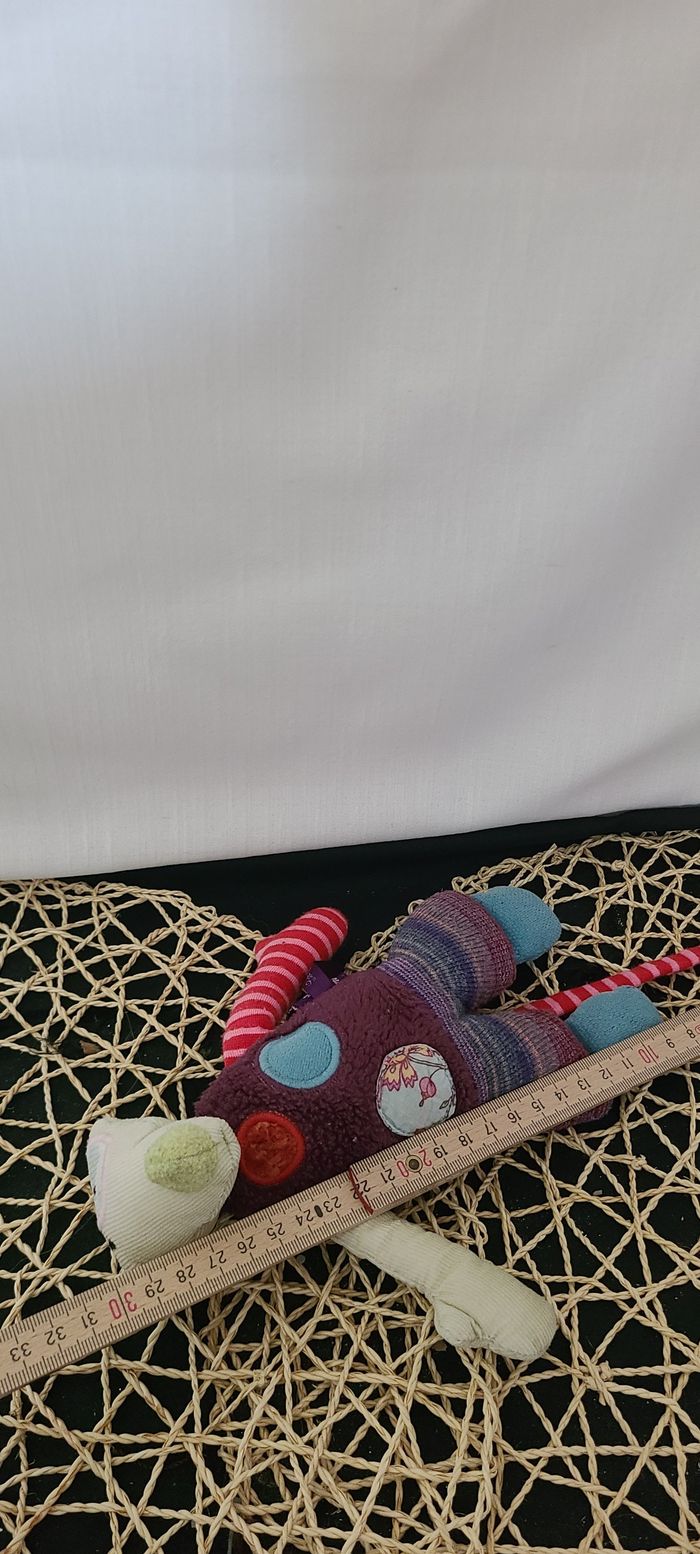 MOULIN ROTY SOS DOUDOU LOUP VERT CORPS LAINE VIOLET ROND LES JOLIS PAS BEAUX - photo numéro 2