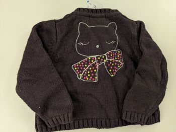 Gilet cardigan zippé orchestra 18 mois 81 cm chat