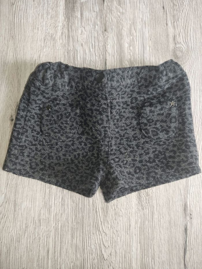 Short épais léopard gris et noir taille réglable 9 mois Tape à l'Oeil