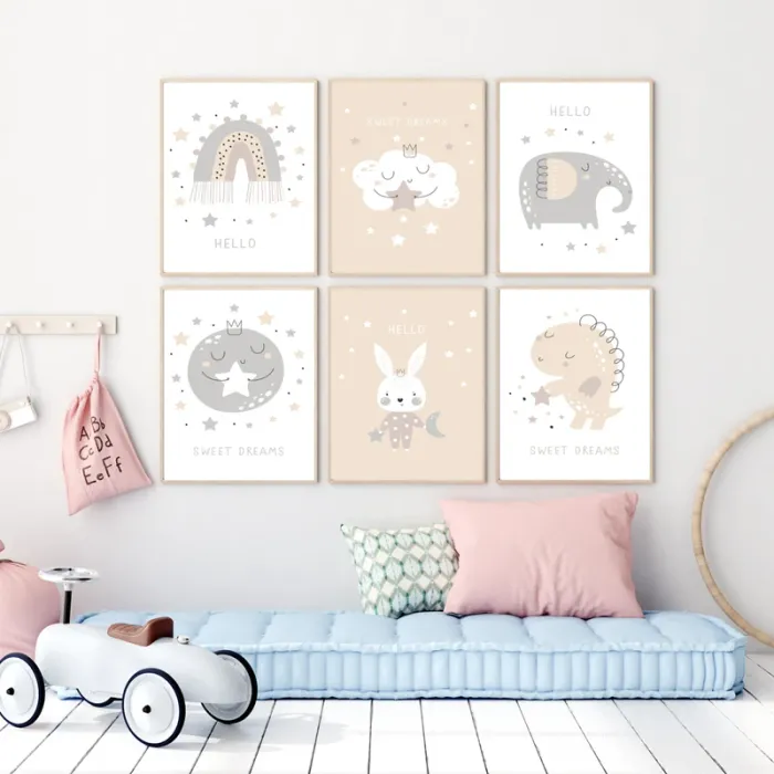 Ensemble d’affiches “Douces Étoiles” pour chambre enfant - photo numéro 3