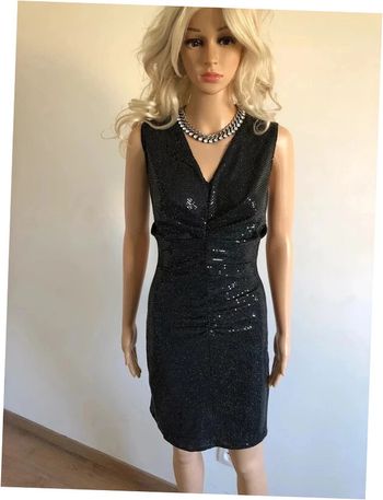 Robe noire brillante neuve sans manches Bisou's Project taille S/M