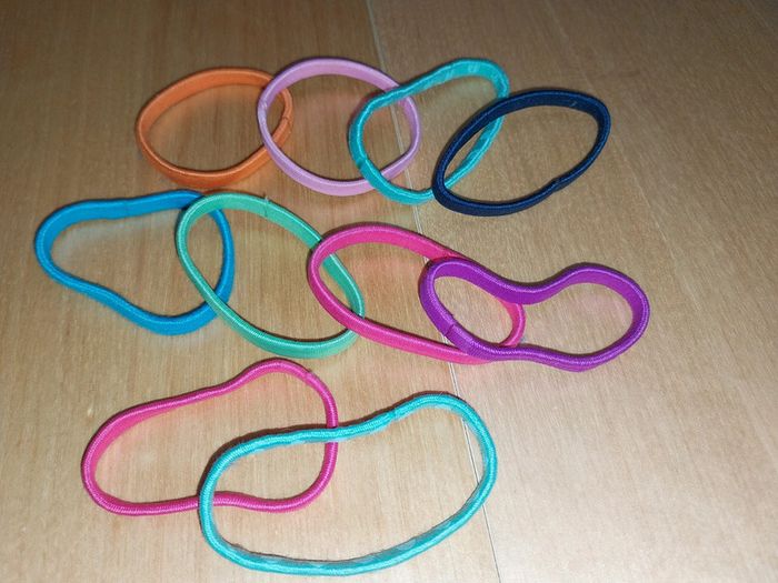 Lot de 10 élastiques à cheveux plats multicolores - photo numéro 2