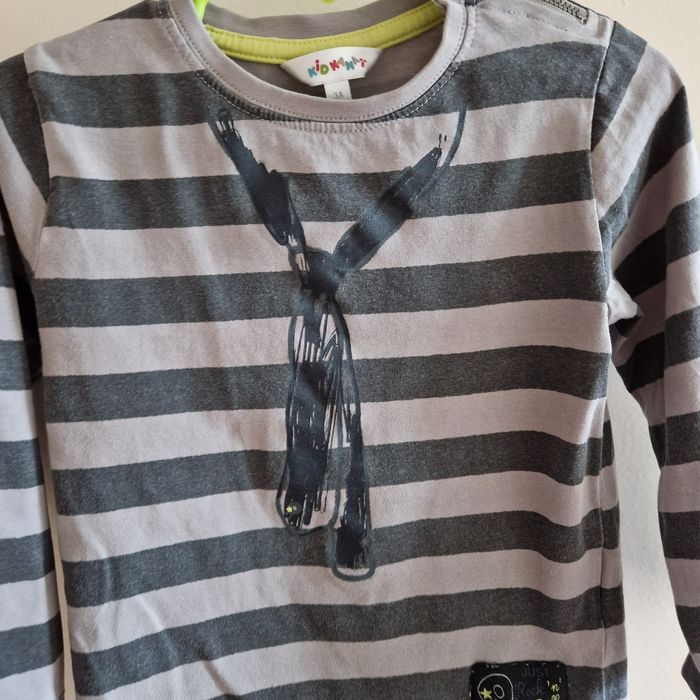 3 ans haut gris et noir fausse cravate - photo numéro 2