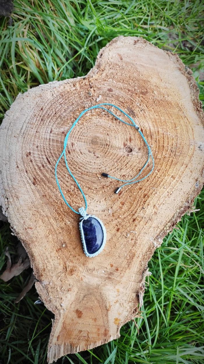 Collier macramé sodalite - photo numéro 2