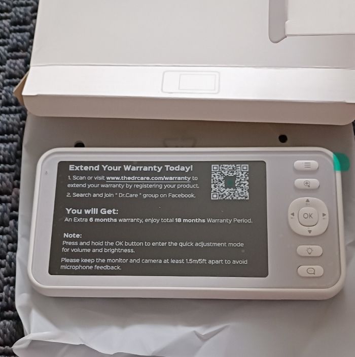 Camera babyphone Dr care LumiView WiFi 5" 2K FHD – App Contrôle, Confidentialité, Batterie 5000mAh, Alertes Bruit & Mouvements, Vision Nocturne HD, Lumière RGB, Portée 390m - photo numéro 4