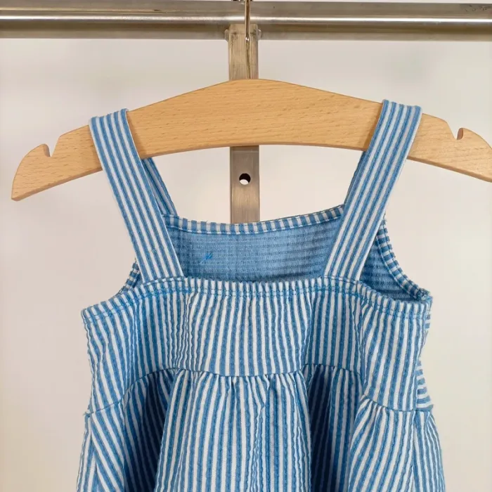Robe rayée bleue et blanche – Bébé fille – 12 mois A636 - photo numéro 5