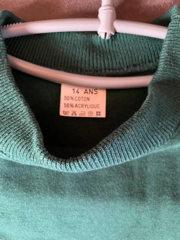 Sweatshirt vert - Taille 14 ans - photo numéro 4