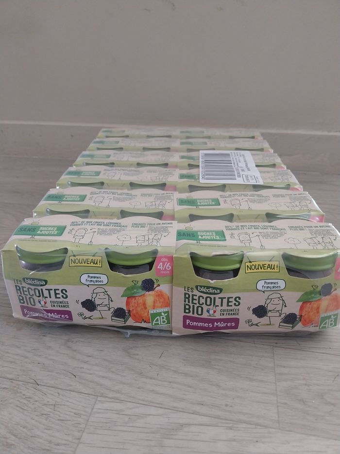 12 lots de compotes pommes mûres bledina