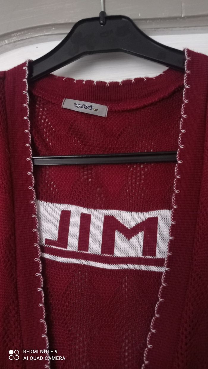 Gilet long sans manche Tape à l'oeil bordeaux taille S - photo numéro 4