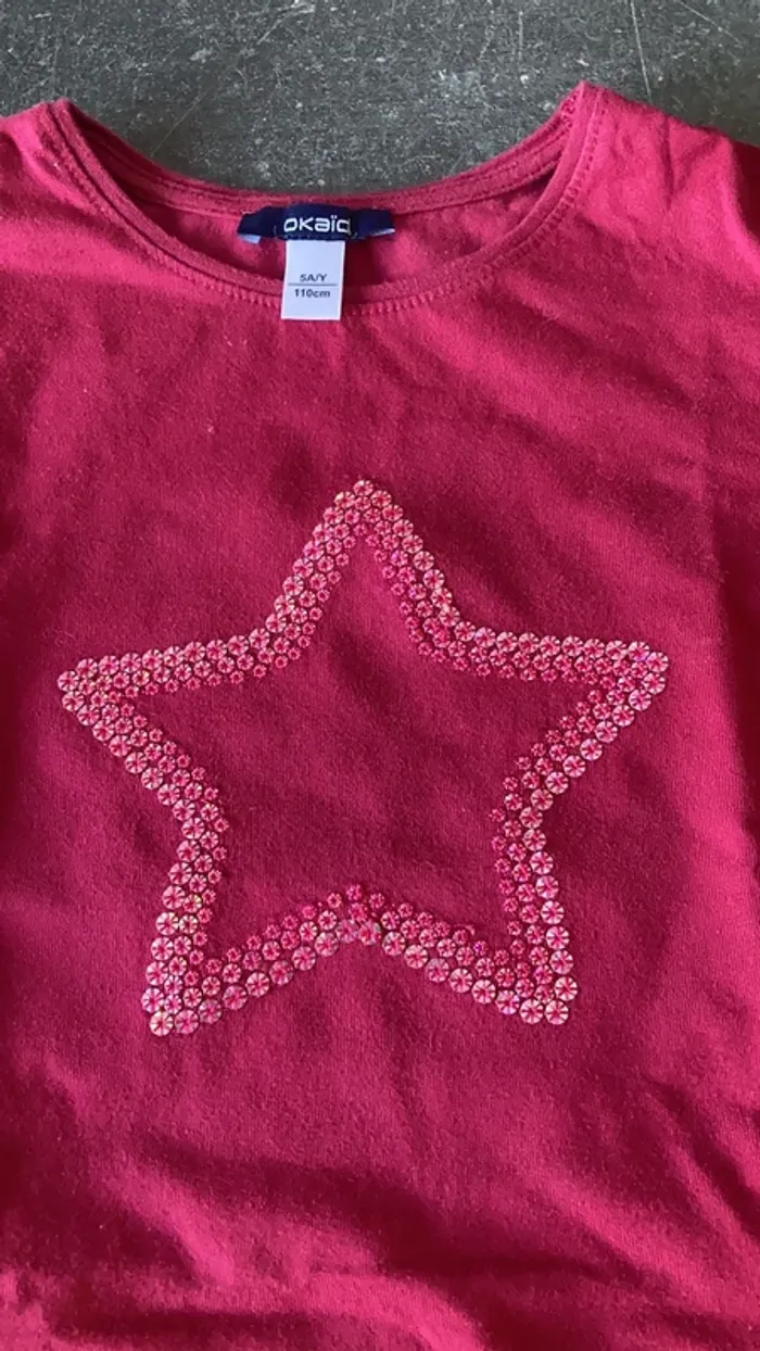 Teeshirt rose fille 5 ans - photo numéro 3