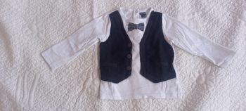 T-shirt ML nœud papillon gilet