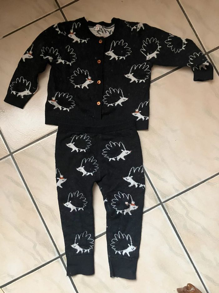 Ensemble catimini pantalon et gilet laine hérisson 18mois