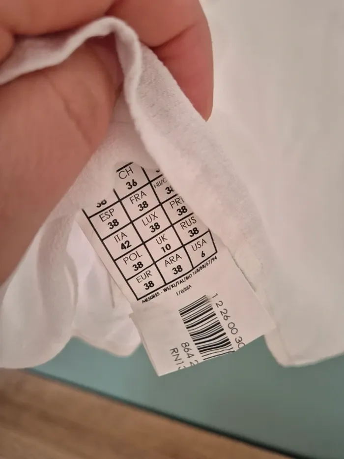 Debardeur femme blanc taille 38 a bretelles promod - photo numéro 5
