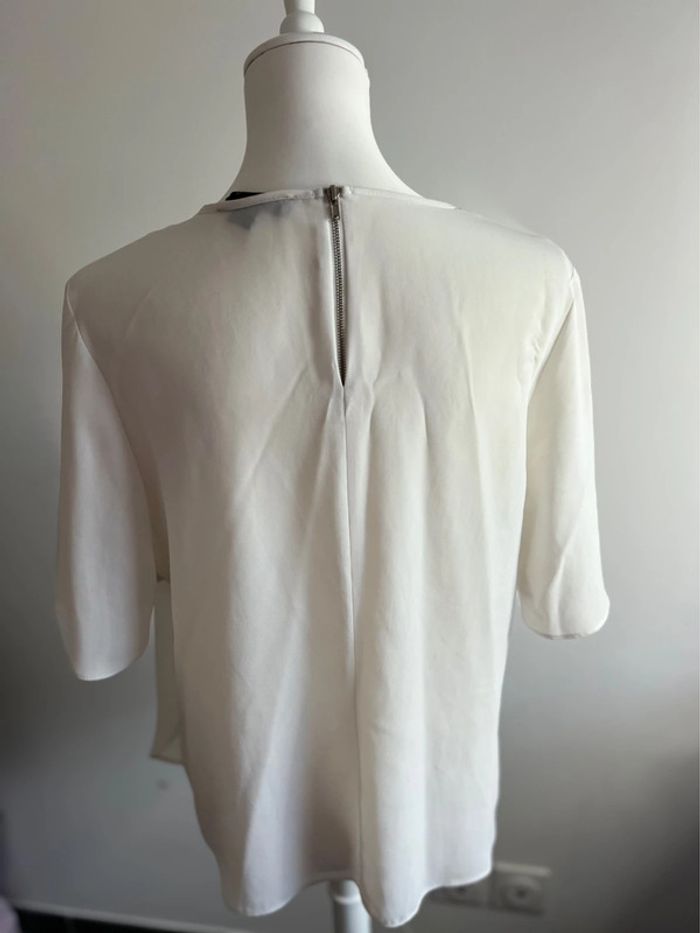 Top Manches Papillons Blanc Primark Taille 42 - photo numéro 3