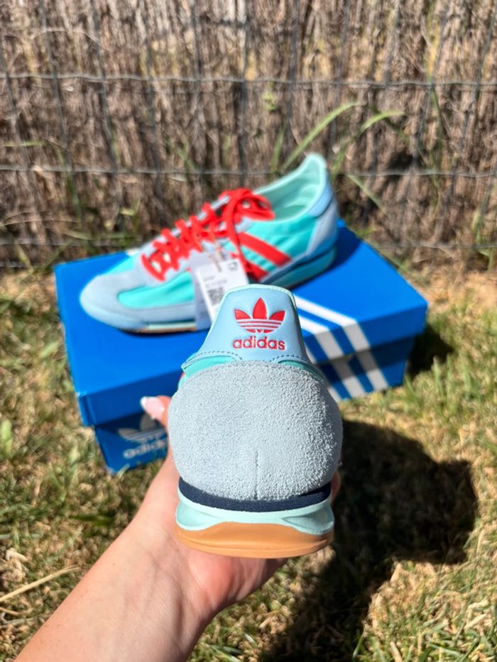 Baskets Basses adidas SL 72 -Bleu turquoise Rouge Magma - Taille 39 1/3 - photo numéro 5