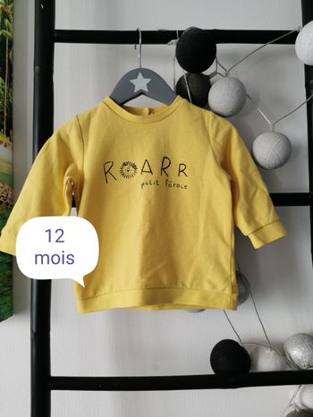 Sweat jaune Vertbaudet 12 mois