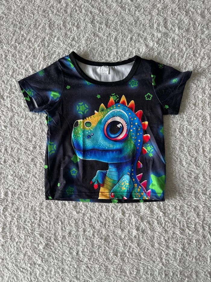 Ensemble short t-shirt dinosaure 18 mois - photo numéro 2