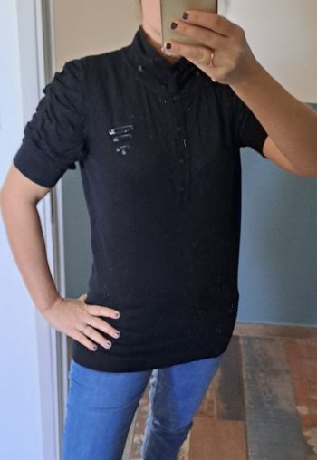 Pull long col roulé femmes noir Elite taille L