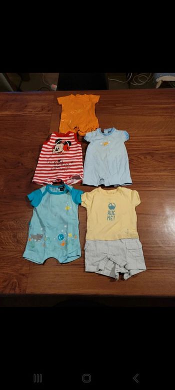 Lot de 5 combinaisons garçon été 1 mois