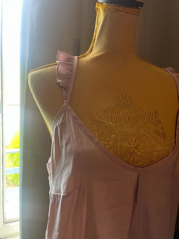Debardeur satin dentelle rose taille M gémo - photo numéro 2