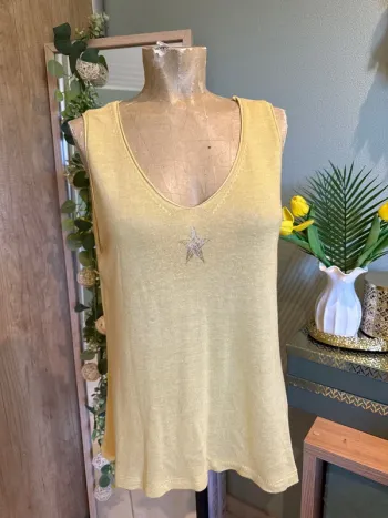 Joli débardeur, maille avec étoile devant femme