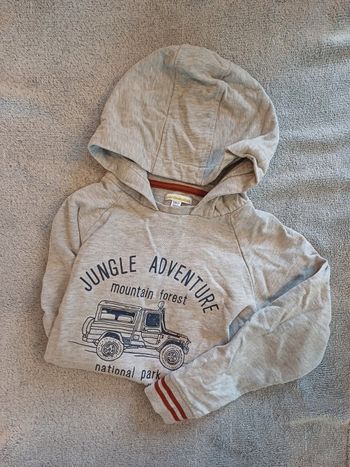 Sweat à capuche gris - VertBaudet