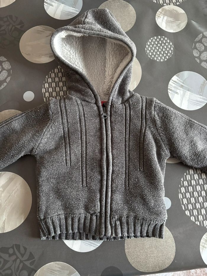 Gilet gris mix polaire 12 mois
