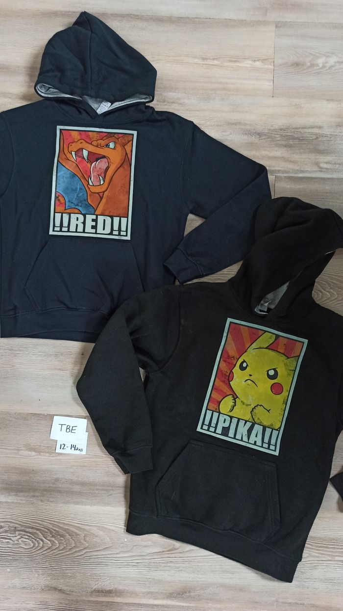 Lot de sweat pull capuche pokemon 12 - 14 ans