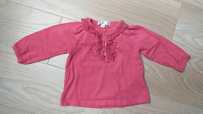 T shirt rose dentelle 9 mois kitchoun