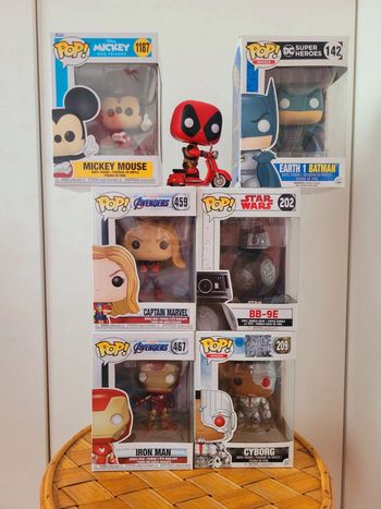 Lot figurines vinyles Funko Pop Marvel DC Justice League Avengers Star Wars Disney
