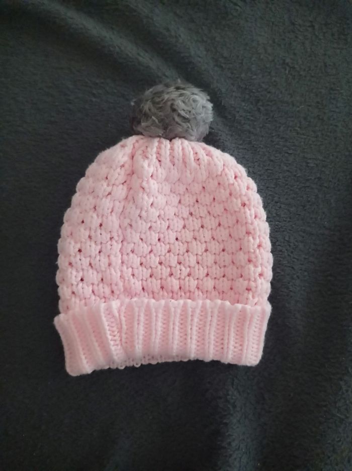 Bonnet rose bébé 3-6 mois - photo numéro 2