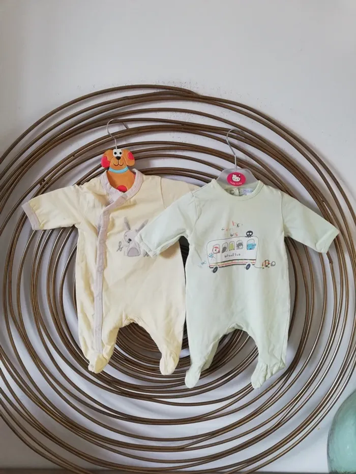 Lot de 2 grenouillères Kitchoun T1 mois
