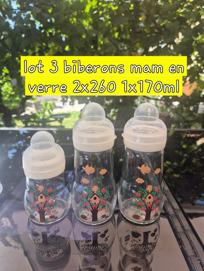 Lot de 3 biberons mam verre 260ml et 170ml