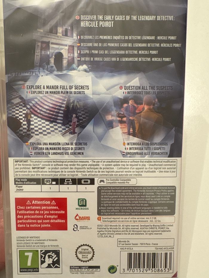 Jeu switch : Agatha Christie Hercule Poirot - photo numéro 2