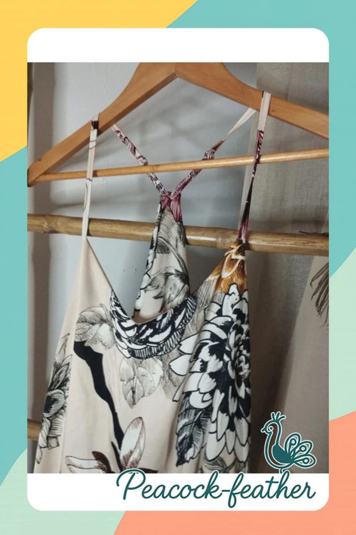 Robe beige fleurie soyeuse TU - photo numéro 7