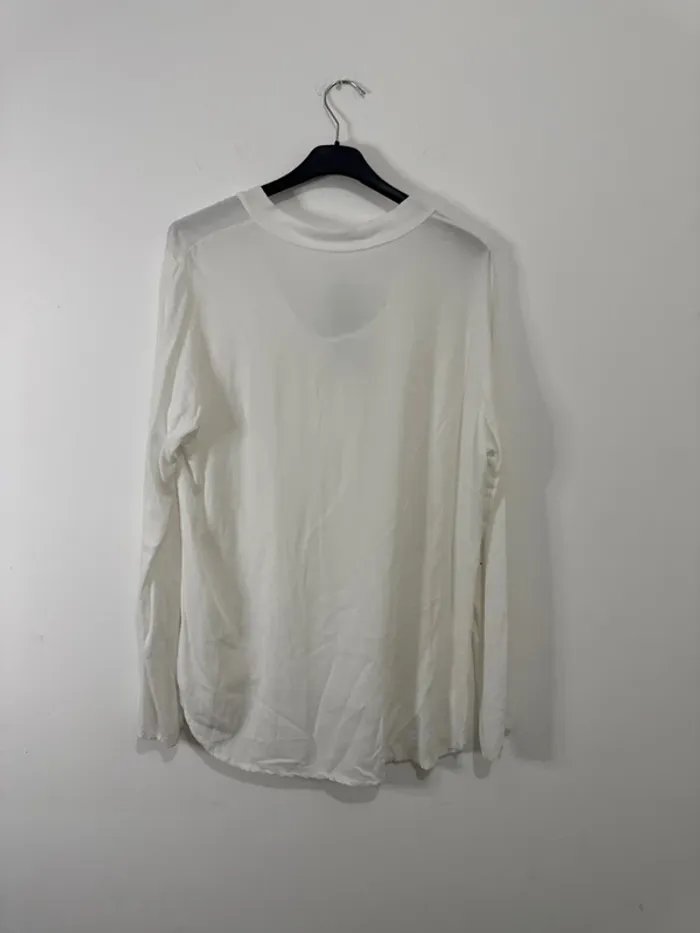 Blouse femme blanche – Manches longues – Taille jusqu’au 48 – Chic & tendance - photo numéro 5