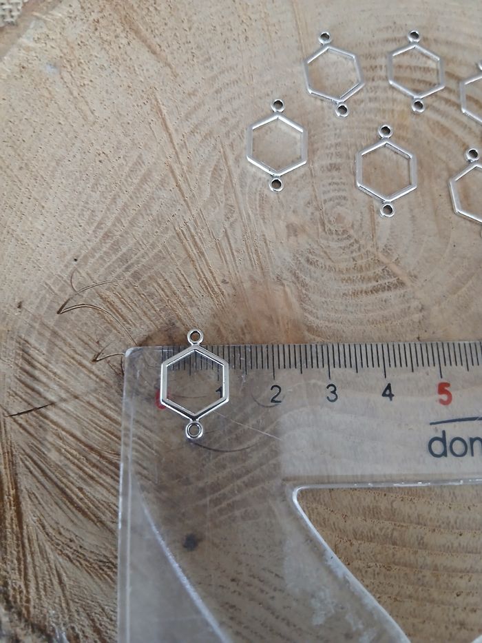 Lot de 16 connecteurs losanges argenté - photo numéro 3