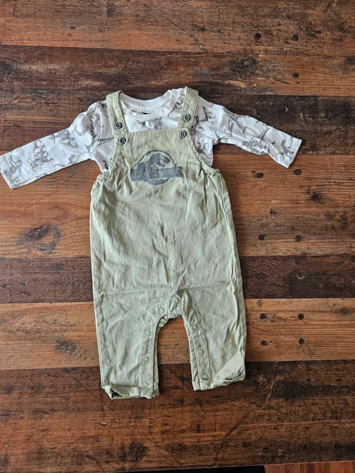 Salopette + t-shirt manches longues Jurrasic World 12mois