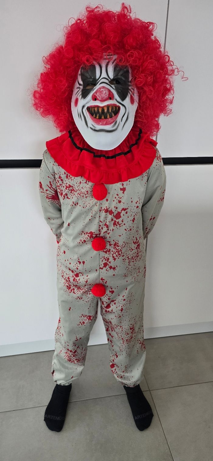Déguisement clown d’horreur enfant 5-6 ans avec masque – très bon état - photo numéro 2