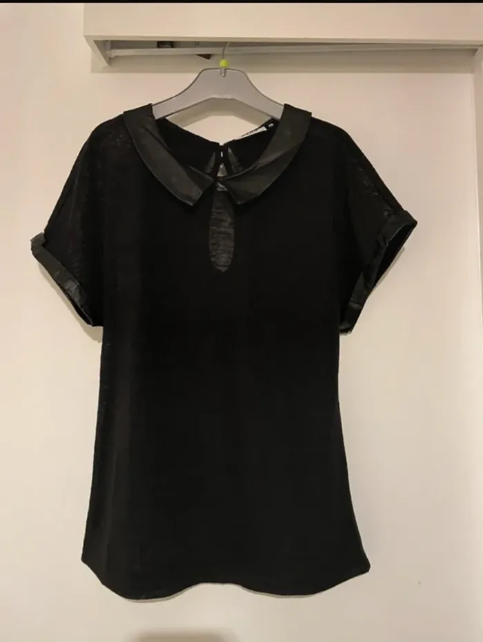 Top noir col Claudine ONLY - Taille XS - photo numéro 3