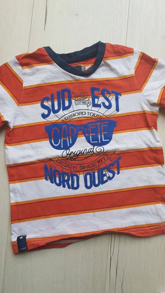 Lot de 2 tee shirts estivaux garçon 4ans catimini - photo numéro 5