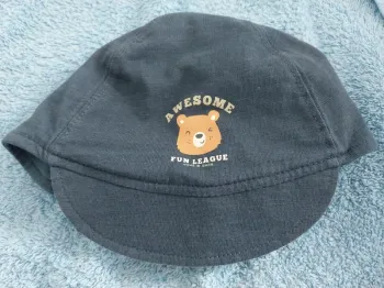 Casquette souple bébé 9 12 mois bleu marine ourson