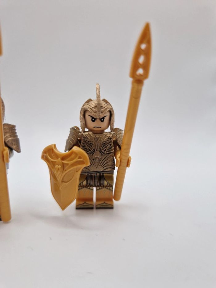 Figurines type lego 3 guerriers elfes custom 3d résine seigneur des anneaux - photo numéro 4