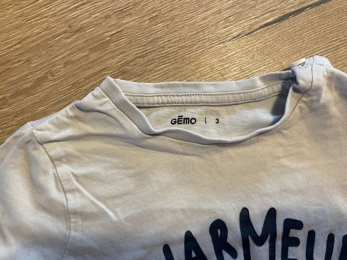 Lot 2 T-shirts manches longues blancs 3 ans « papa » - photo numéro 4