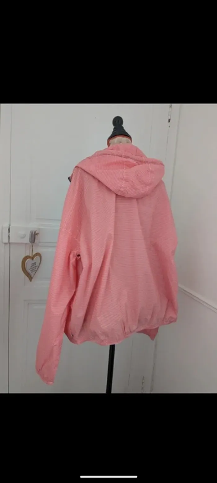 Coupe vent imperméable  rayé rouge et blanc Petit Bateau L - photo numéro 3
