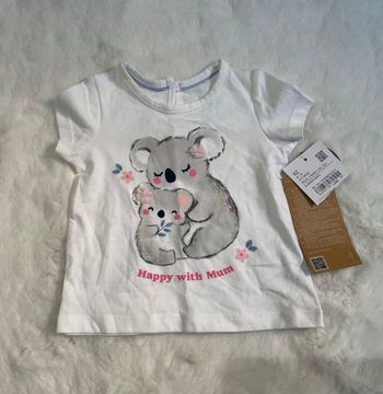 Tee shirt blanc manches courtes - 2/3 mois - 62cm