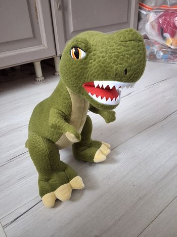 Peluche dinosaure vert T rex 35 cm Jemini